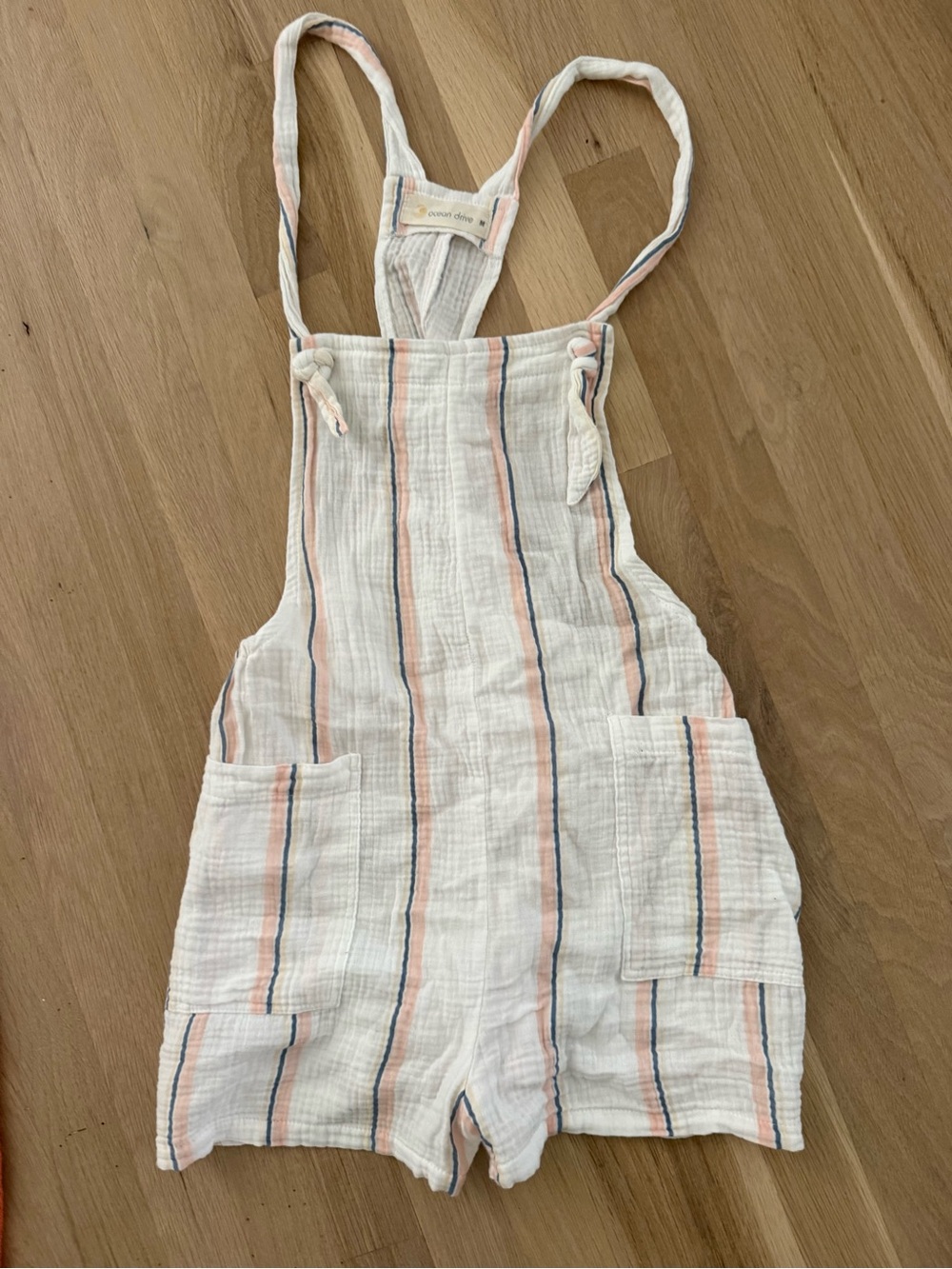 Vici Cream Jumpsuit with Pink and Blue Stripes